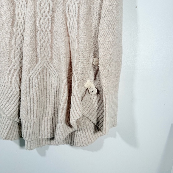 Anthropologie Angel Of The North Cowl Neck Cable Knit Cream Wool Sweater XS - Picture 7 of 13
